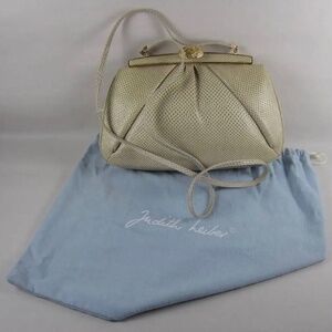 Judith Leiber Vintage Taupe Lizard Evening Bag with Dust Bag and Box